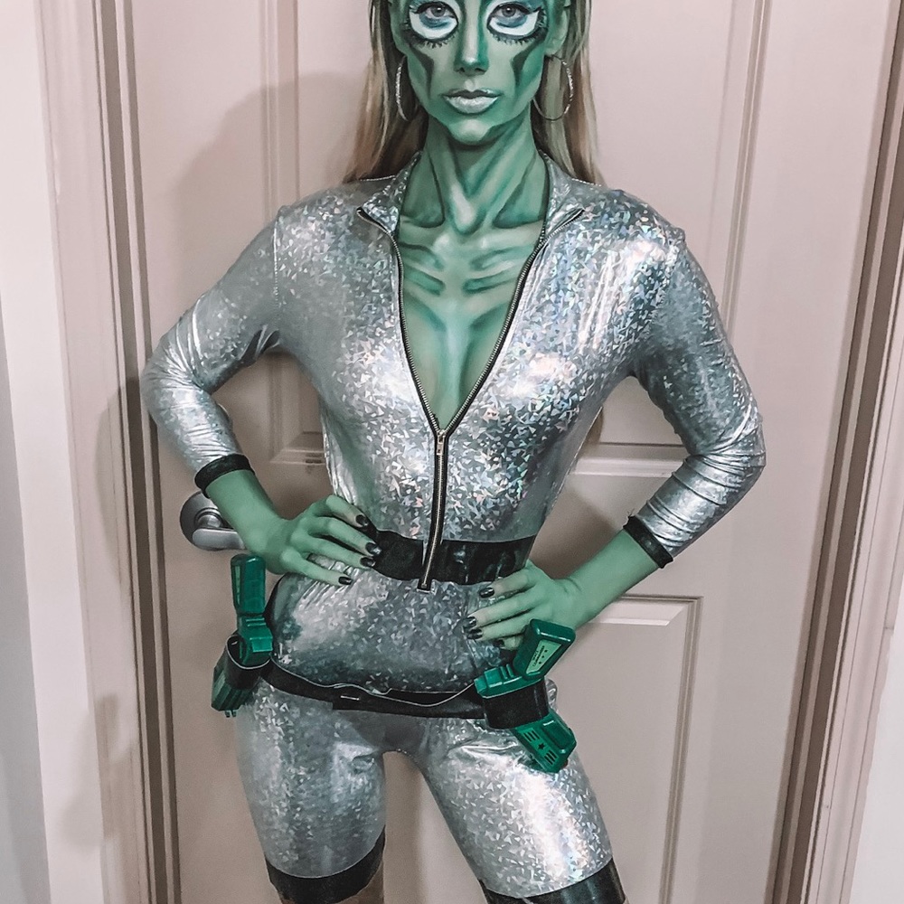 Metallic bodysuit/adult onesie